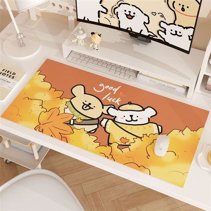 卡通小狗鼠标垫超大女生可爱笔记本电脑键盘大号定制桌垫耐脏家用