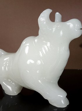 天然阿富汗白玉牛摆件开荒奋斗牛十二生肖聚财牛家居饰品创意礼品