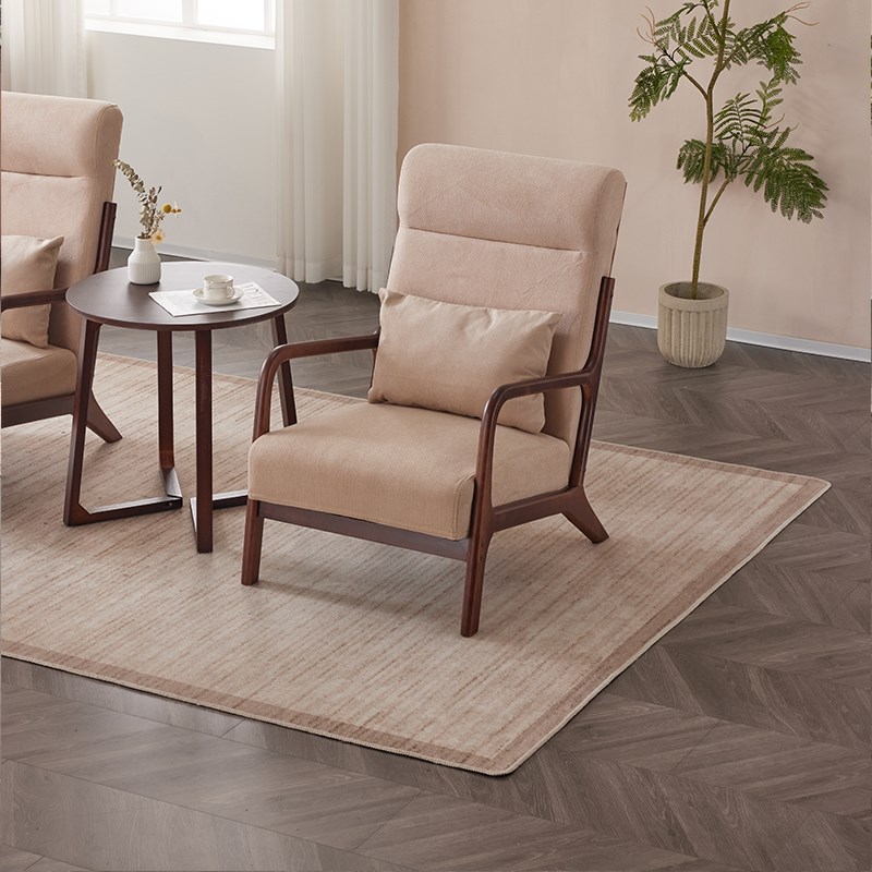 单人沙发阳台懒人椅设计师躺椅酒店民宿洽谈客厅实木休闲喝茶桌椅