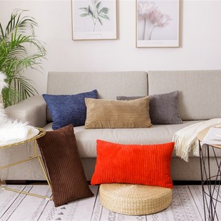 沙发抱枕套长方形可拆洗飘窗装饰摆件条纹北欧沙发办公室30X50CM