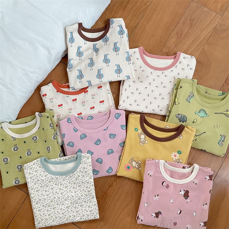 儿童羊毛拉架家居服2024秋冬款男童女童宝宝卡通可爱睡衣两件套