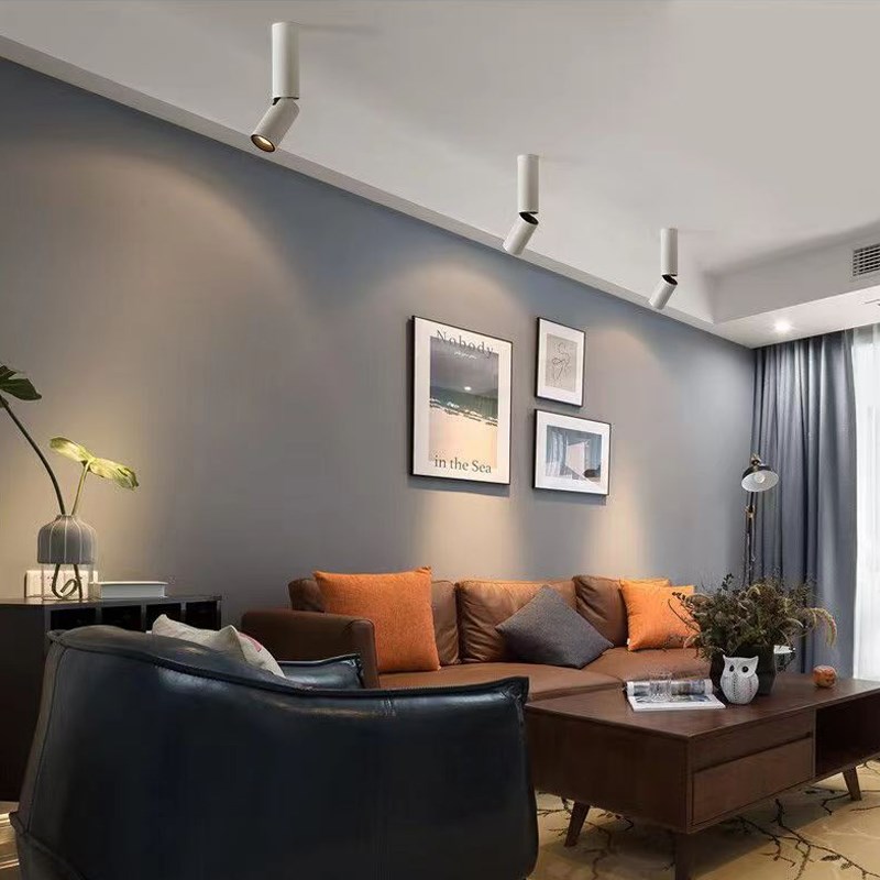 长筒明装射灯可调角度折叠圆柱形北欧吸顶式背景墙餐厅创意吧台灯