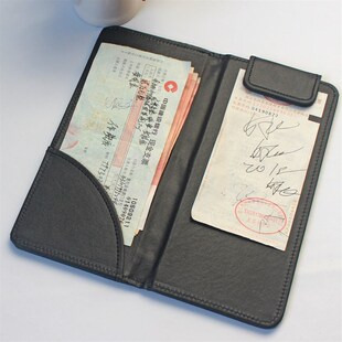 加厚耐磨皮质收银夹理发店帐单夹餐厅买单夹黑色结帐本票据收银本