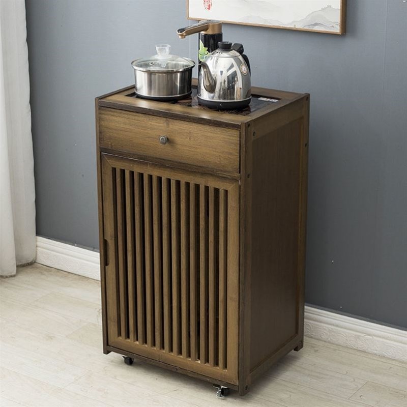 移动茶台茶桌边柜沙发边几小茶几茶吧桌子实木烧水架泡茶水柜架子