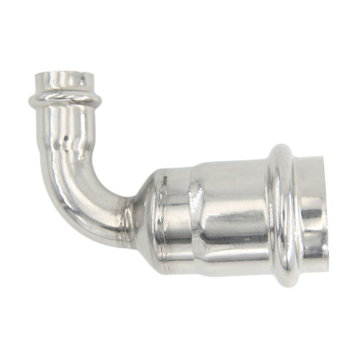 304不锈钢卡压异径弯头90度变径压接转换接头薄壁水管双卡压管件