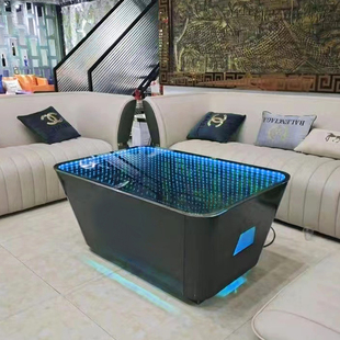 深渊茶几ktv发光酒吧ktv包房茶桌防水不锈钢声控定制深渊镜千层镜