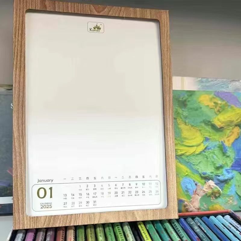 高尔乐2025年台历空白水彩纸年历月历diy手绘油画棒纸200g细纹纸