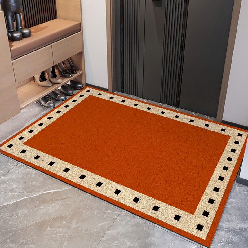 奶油风入户门丝圈地垫法式进门口地毯家用防滑脚垫玄关垫子可裁剪