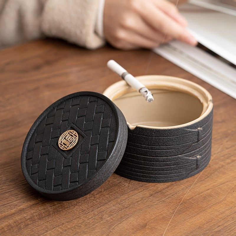 韩恬繁中式复古蒸笼烟灰缸陶瓷带盖家用客厅民宿办公室防飞灰摆件,节庆用品/礼品,时尚烟灰缸,淘宝优惠券,粉丝福利购,淘宝优惠卷