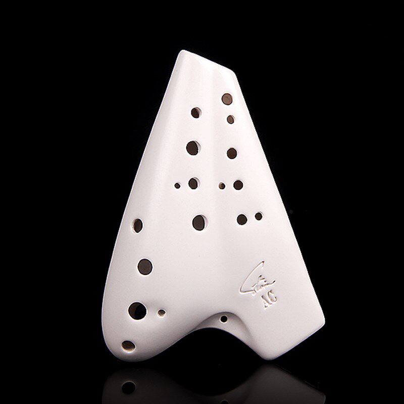 包邮 风雅陶笛   无光白中音C调复管 亚光白双管AC调陶笛