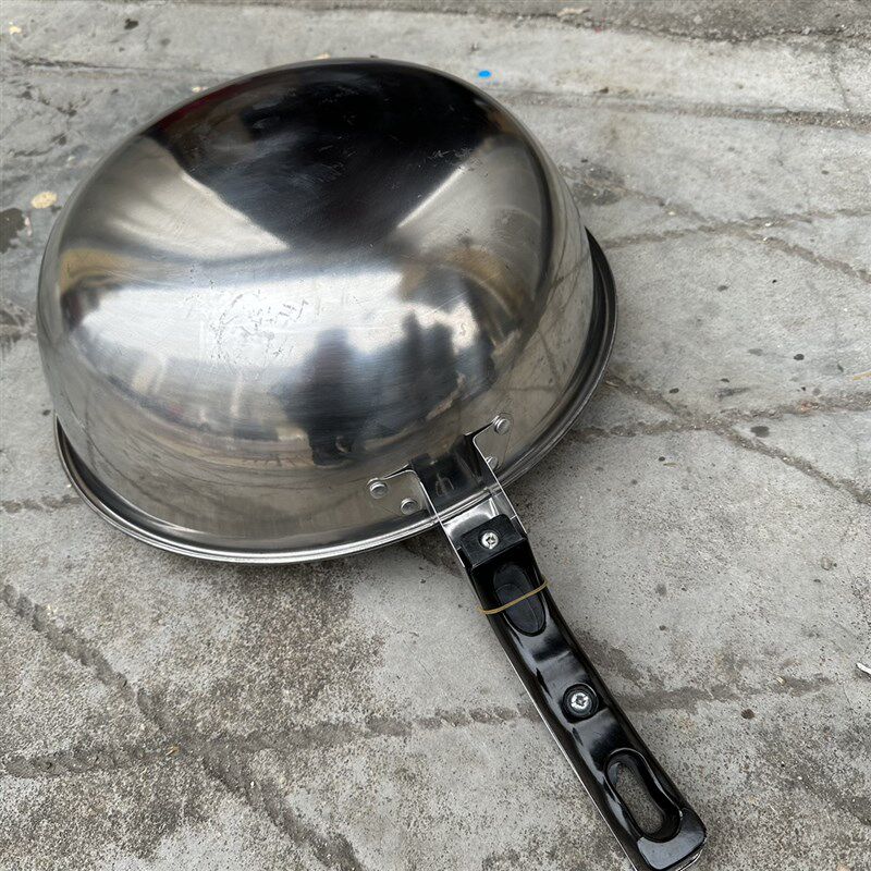 加厚不锈钢炒锅全钢轻薄款拌菜用颠勺煮面锅麻辣拌菜锅光滑易清洗