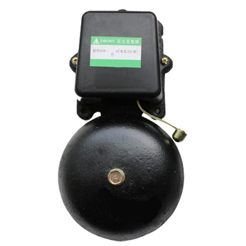 黑色铸铁铃铛4000米远距离无线遥控矿井电铃220V工厂环保检查闹铃