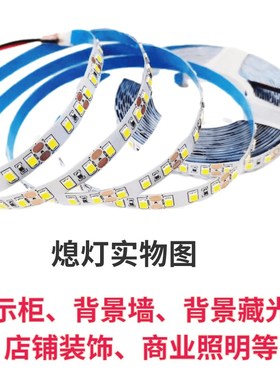 LED灯带12V柠檬黄浅黄色LED灯条2835裸板不防水120珠柠檬黄软灯条