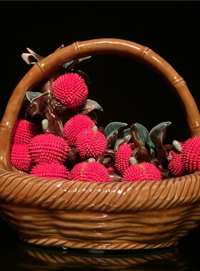 石湾公仔陶瓷满堂红摆件玄关客厅电视柜荔枝装饰品乔迁新居送礼品