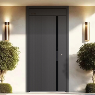 新多智能伸缩拉手甲级防盗门家用进入户D人脸指纹锁入户子母大门