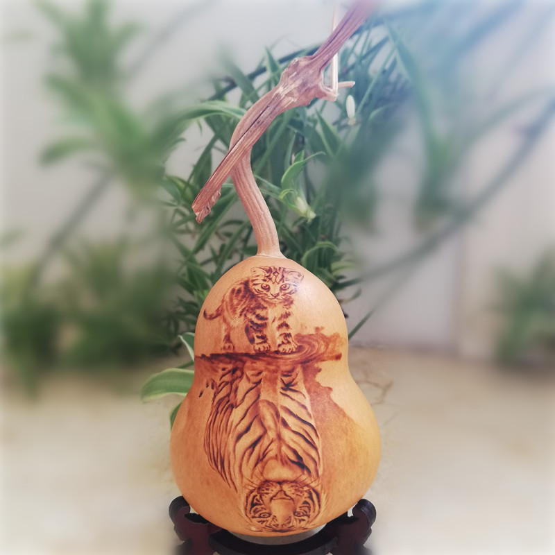手工烙画火绘鸡蛋文玩把玩手捻小天然葫芦收藏艺品一物图