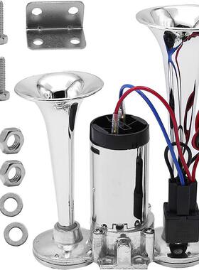 双管一体式空气蜗牛喇叭600DB压缩机连体电机汽车高音喇叭