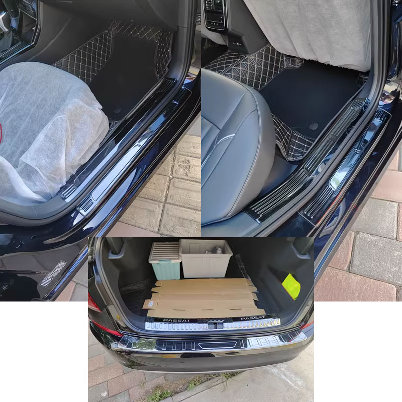 11-2款新Pt后护板门槛条后备箱亮条汽车改装迎宾踏板装饰