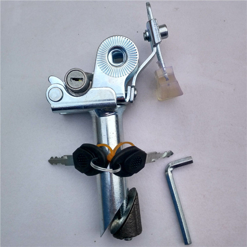 吊顶螺丝自锁型电动车坐杆翻转坐垫电池防盗锁坐管折叠鞍座管