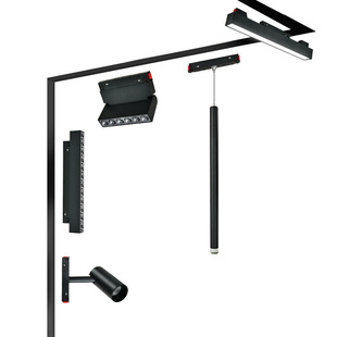 暗装款磁吸轨道灯明装嵌入条灯格栅泛光磁吸灯光源