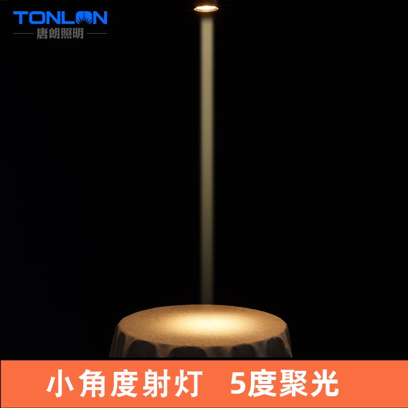 一束聚光射灯小角度光束角5度茶餐桌吧氛围酒吧美术馆led轨道灯