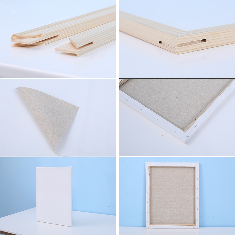 油画框内框大小尺寸成品亚麻布带画布丙烯实木画板定制空白做