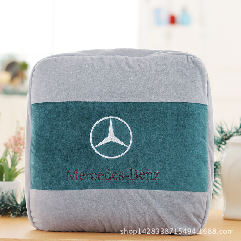 汽车标抱枕被子两用4S店礼品多功能靠垫毯子珊瑚绒靠背一体空调被