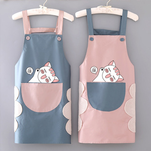 工作服男士 围裙2021可爱防水防油无袖 围腰印logo 家用做饭新款 时尚