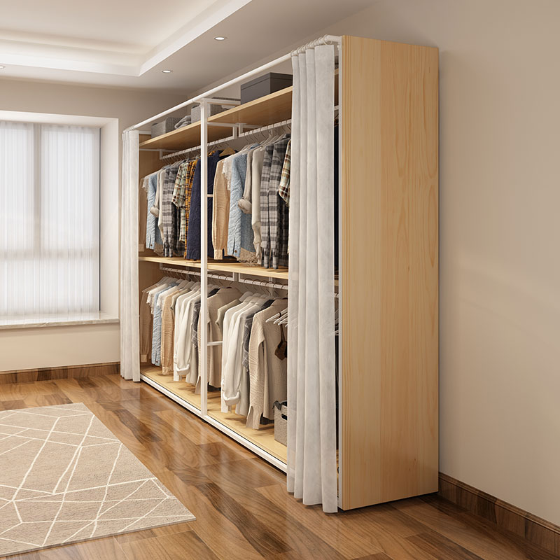 金属衣柜家用卧室大衣橱衣帽间架子组装简易收纳布衣柜开放式衣架