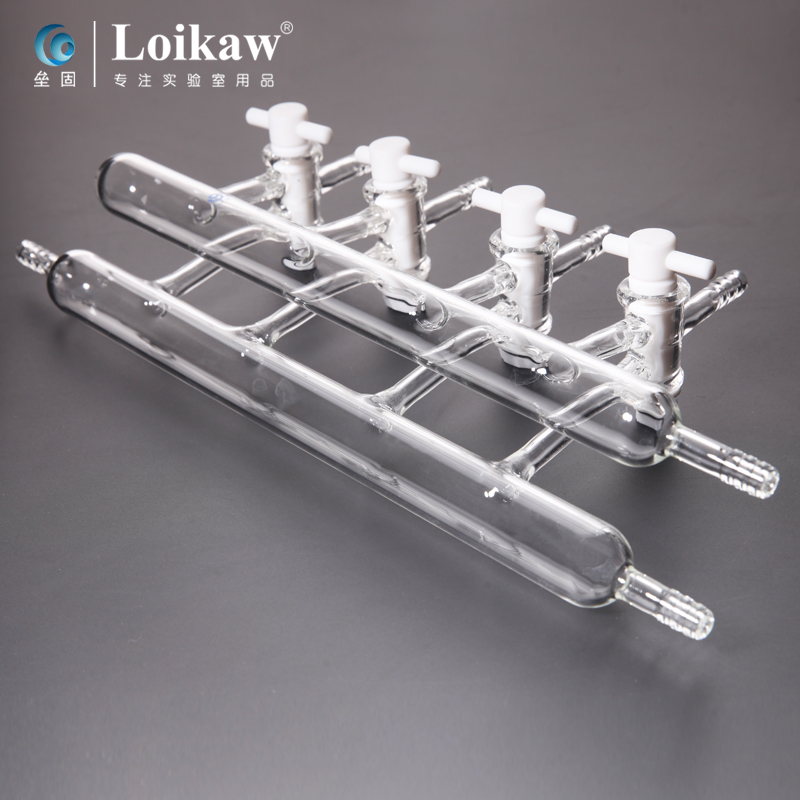 垒固双排管高硼硅真空气体分配器3/4/5/6节门24#标准磨口宝塔接口