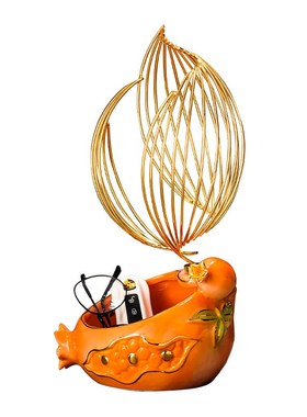 入户玄关钥匙遥控器收纳石榴摆件进门口鞋柜客厅饰品乔迁新居礼品