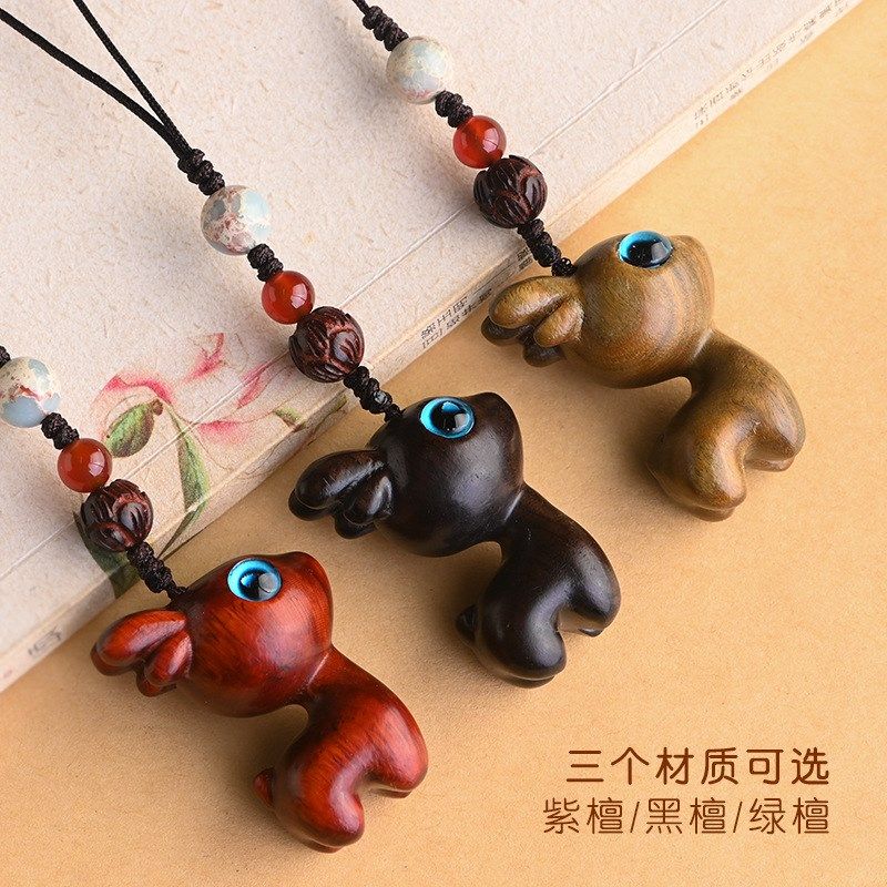 【树深时见鹿】檀木玛瑙一路平安汽车钥匙挂件编绳手机链小鹿吊坠