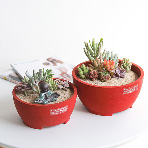 老盆友2110透气花盆xtou多肉拼盘会呼吸的套装紫砂多孔陶瓷工艺