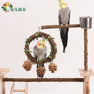 大型天然花椒木鹦鹉玩具秋千站架攀爬梯云梯树枝吊环木梯子站台