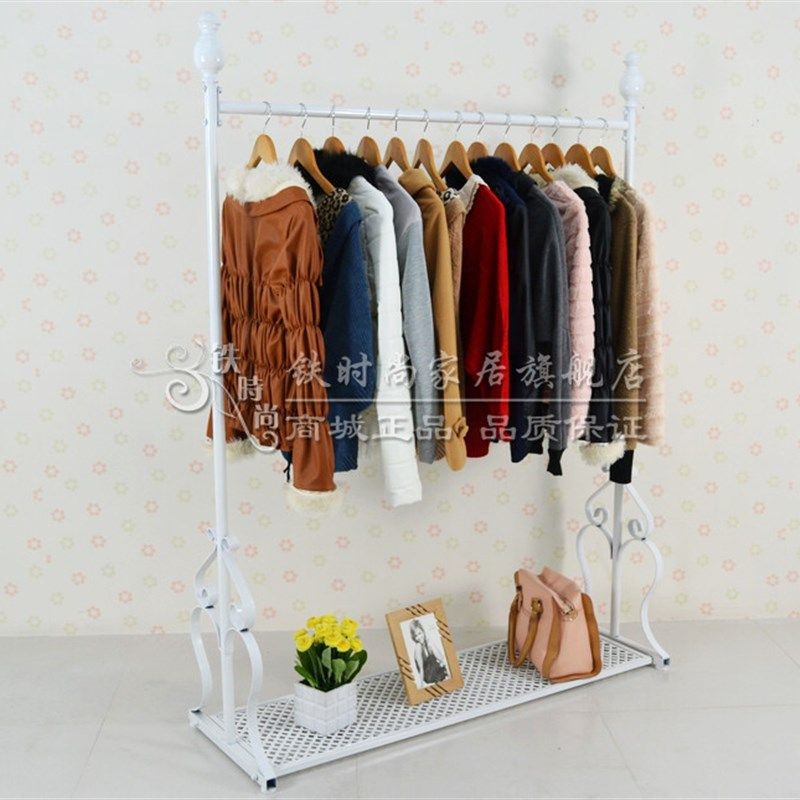 铁艺服装展示架落地式服装架侧挂衣架婚纱架服装店货架带板中岛架