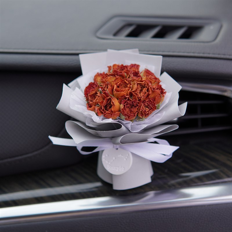 迷你出风口小众玫瑰干花束车载香薰闺蜜生日毕业结婚伴手精致礼物