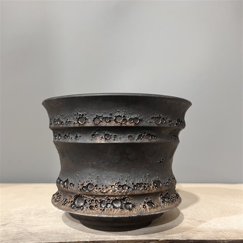 中小号块根花盆素里日式塊根植木钵手工陶瓷月球泡泡龙舌兰塊根盆