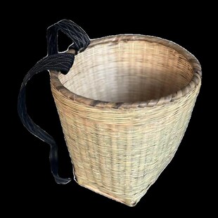 布背带四川竹编背篓竹背篓手工竹编家用背篼买菜竹筐成人背筐摘果