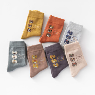 六指鼠女童男童中大童宝宝儿童袜子秋季秋冬季纯棉中筒长筒袜加厚