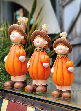 创意南瓜娃娃摆件丰收节装饰品花园装饰可爱卡通家居桌面摆件礼物