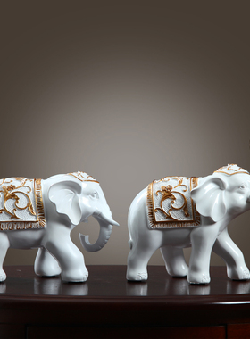 北欧招财大象小摆件客厅办公室电视柜玄关鞋柜酒柜装饰品家居摆设