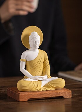 新中式陶瓷佛像释迦摩尼佛大日如来佛阿弥陀佛家居桌面摆件装饰品