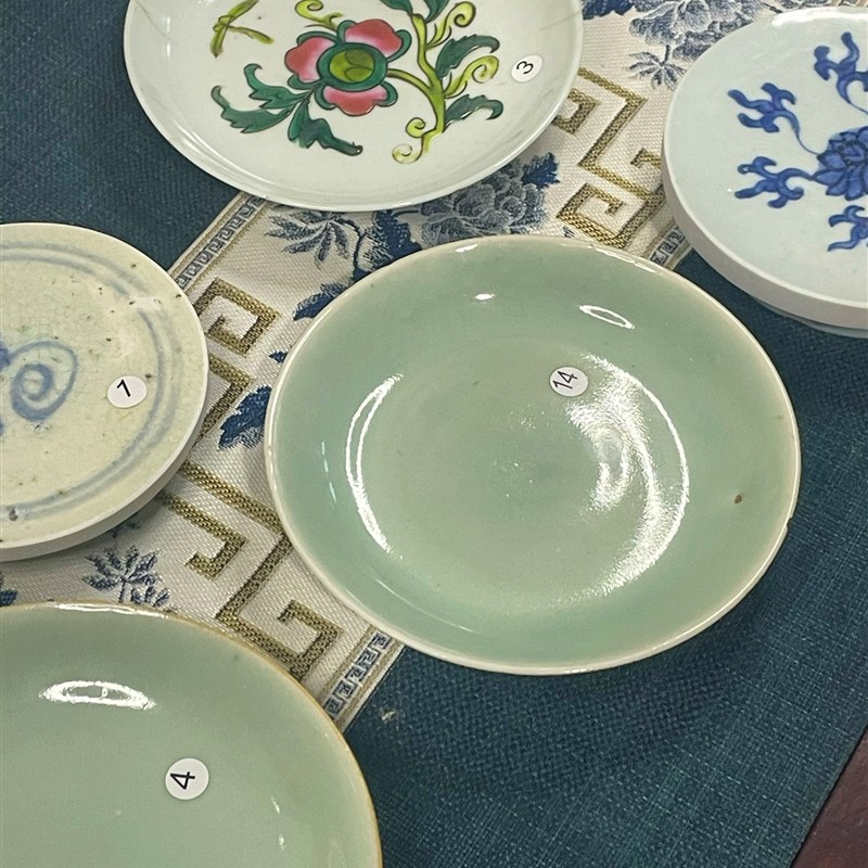 兔哥卖瓷记  老茶盘老瓷片收藏明清民国青花粉彩瓷老盘子摆件壶承