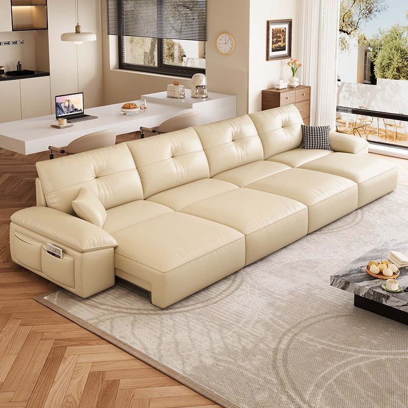 电动沙发床功能客厅直排双三人位零靠墙新款一体两用可趟可睡