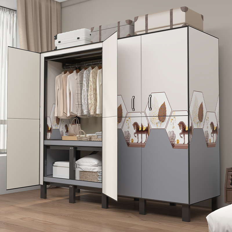 免安装折叠布衣柜家用卧室出租房用衣橱全钢架经济型结实耐用