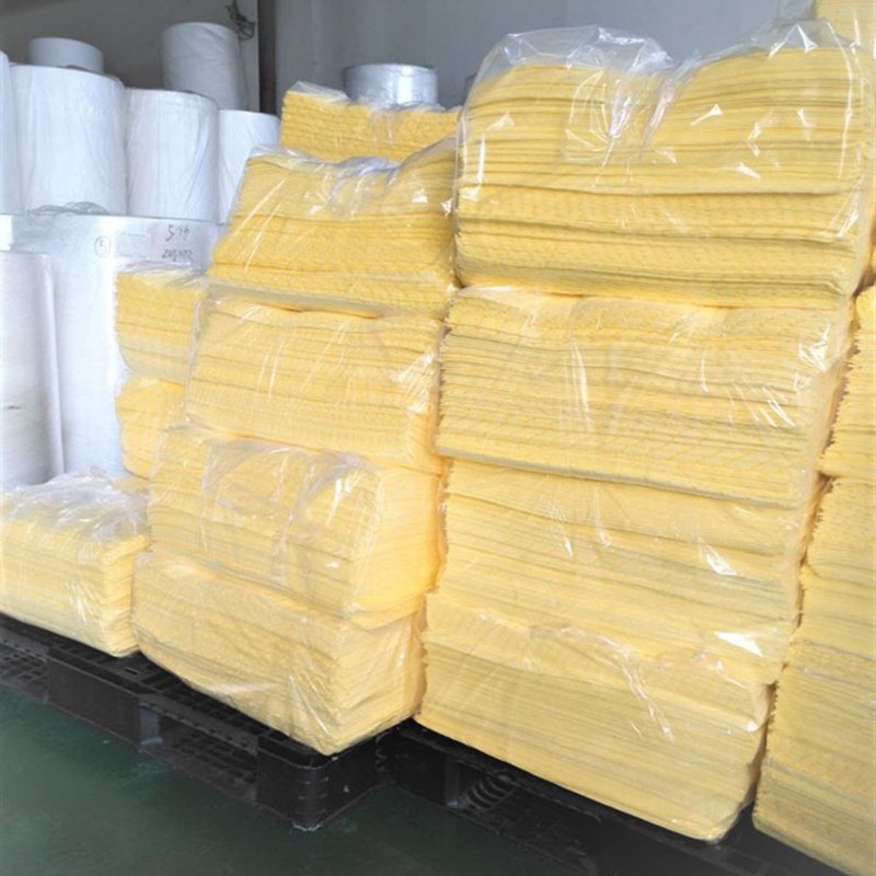 化学吸液棉吸油垫吸附棉危险泄漏化学品吸液索化工吸酸碱吸水棉黄