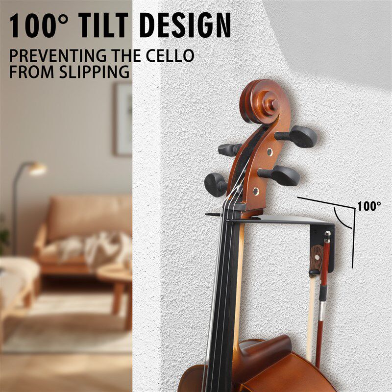 大提琴挂钩带提琴弓挂架墙上放置架展示大提琴上墙架子