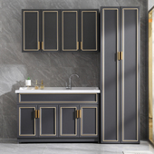 洗阳台定制一体带搓衣板台盆脸盆洗手盆单柜小户型浴室柜