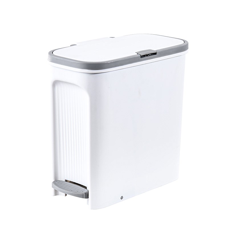 室内垃圾桶脚踩按压一体两用弹盖夹缝窄身带盖子卫生间厕所塑料桶