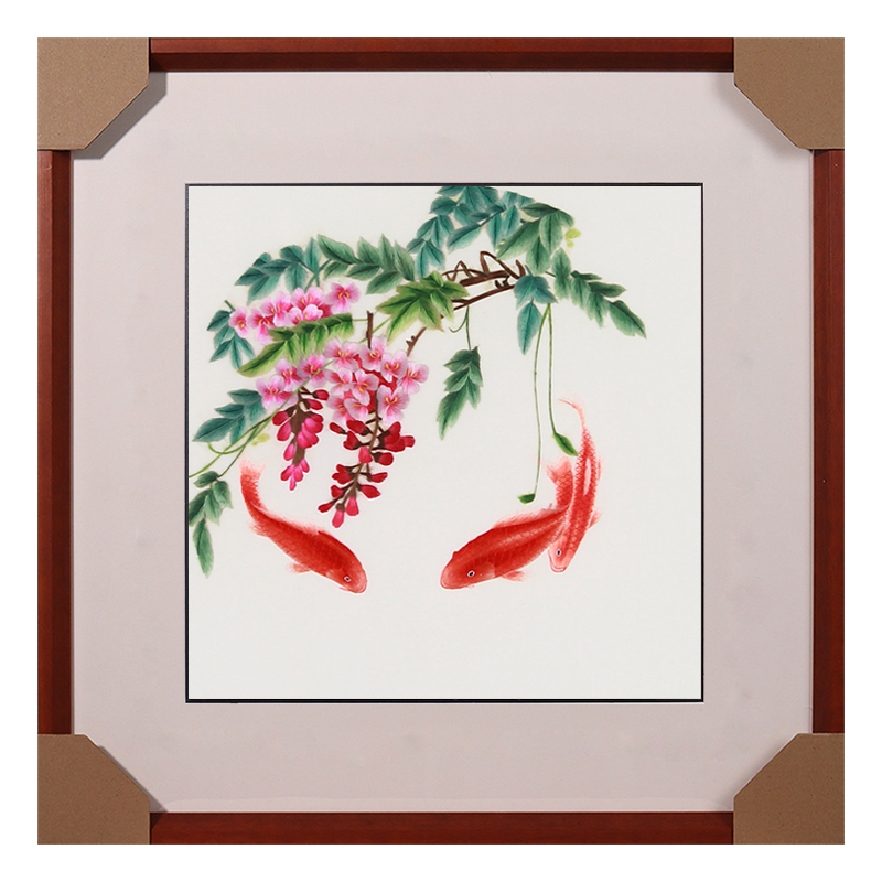 画箱手工高端刺绣遮挡q装饰墙餐厅装饰画中式成品电表挂壁苏绣新图片